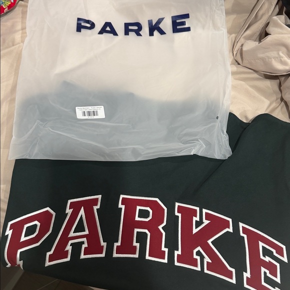 PARKE Fleece Holiday Varsity Mockneck Size L/XL - Picture 2 of 4